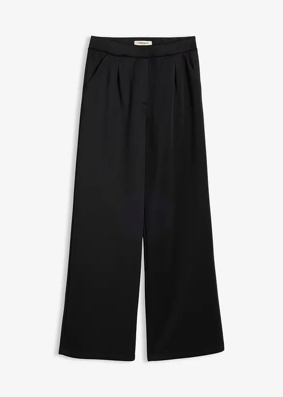 Bequeme Hose aus weichem Scuba in schwarz von vorne - bonprix Bequeme Hose aus weichem Scuba in schwarz von vorne - bonprix