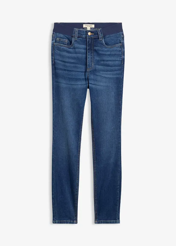 Skinny-Jeans High Waist, Bequembund in blau von vorne - bonprix