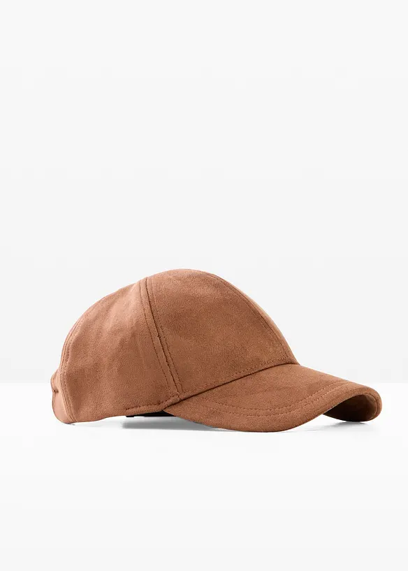 Samtweiches Cap in braun von vorne - bonprix