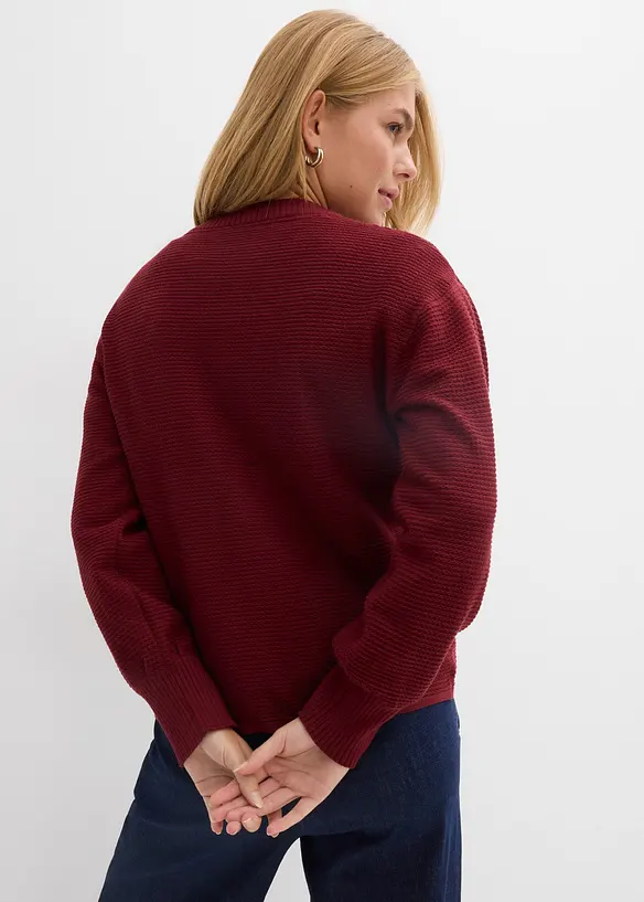 Pullover mit Baumwolle in rot von hinten (im Anschnitt) - bonprix Pullover mit Baumwolle in rot von hinten (im Anschnitt) - bonprix