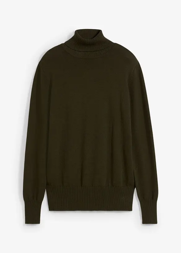 Feinstrick-Rollkragenpullover in grün von vorne - bonprix Feinstrick-Rollkragenpullover in grün von vorne - bonprix