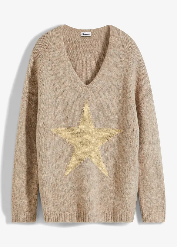 Pullover mit Stern in braun von vorne - bonprix Pullover mit Stern in braun von vorne - bonprix