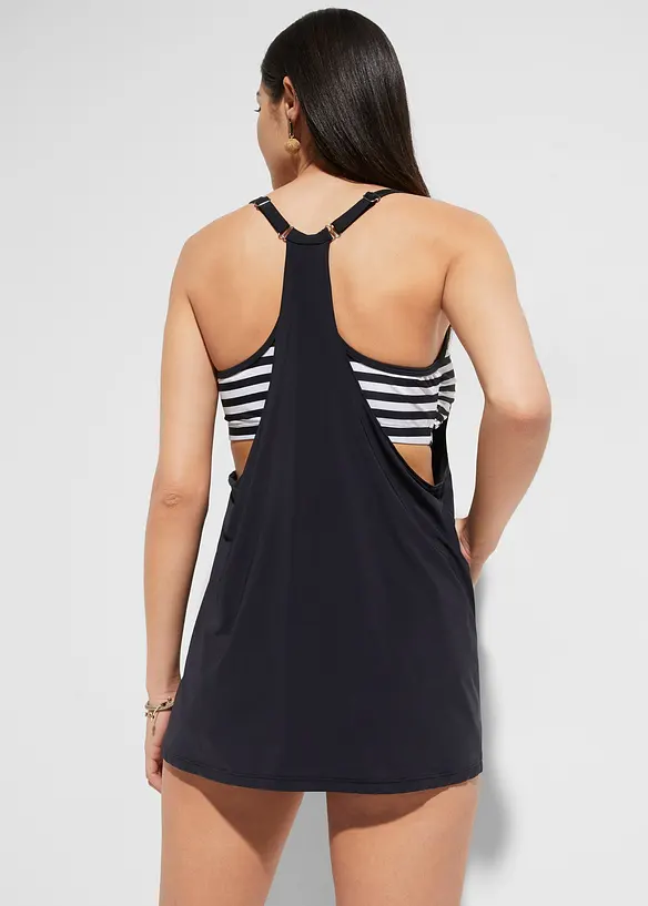 Long-Tankini mit Ringerrücken (2-tlg.Set) in schwarz von hinten (Totalaufnahme) - bonprix Long-Tankini mit Ringerrücken (2-tlg.Set) in schwarz von hinten (Totalaufnahme) - bonprix