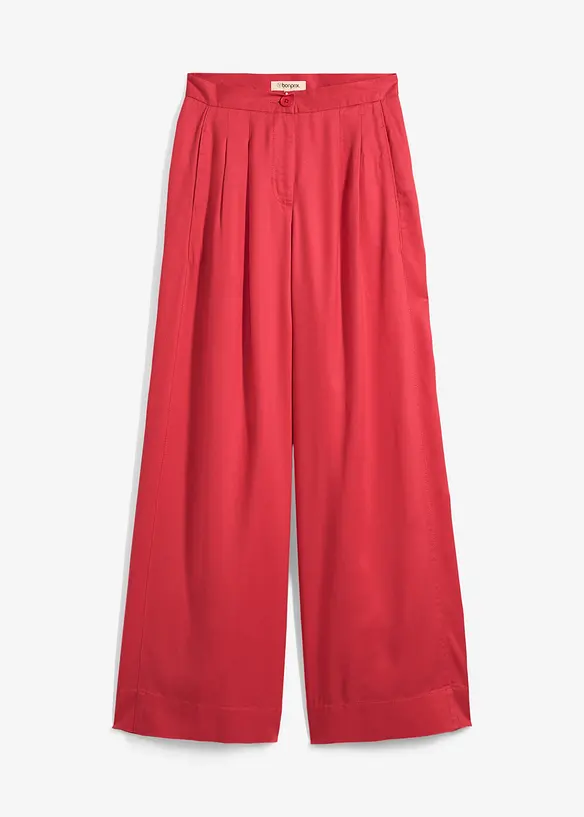 Bundfaltenhose aus fließendem Lyocell in pink von vorne - bonprix Bundfaltenhose aus fließendem Lyocell in pink von vorne - bonprix