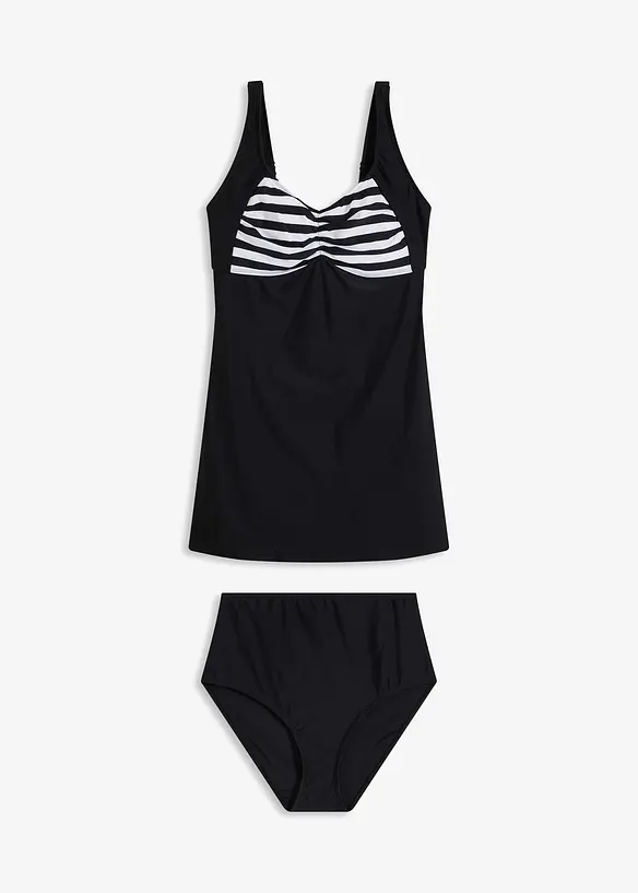 Long-Tankini (2-tlg.Set) in schwarz von vorne - bonprix Long-Tankini (2-tlg.Set) in schwarz von vorne - bonprix
