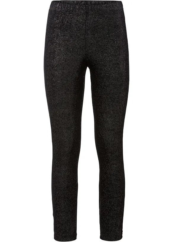 Glitzer Leggings aus Samt in schwarz von vorne - bonprix Glitzer Leggings aus Samt in schwarz von vorne - bonprix