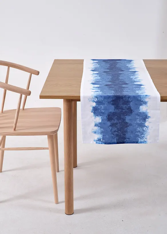 Tischläufer aus Bio-Baumwolle in blau - bonprix