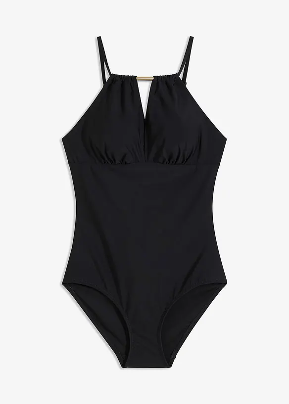 Medium Shape-Badeanzug in schwarz von vorne - bonprix