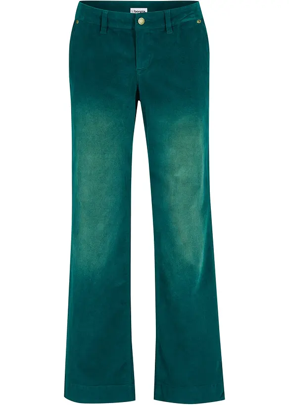 Cordhose aus elastischem Baumwoll-Mix in grün von vorne - bonprix Cordhose aus elastischem Baumwoll-Mix in grün von vorne - bonprix