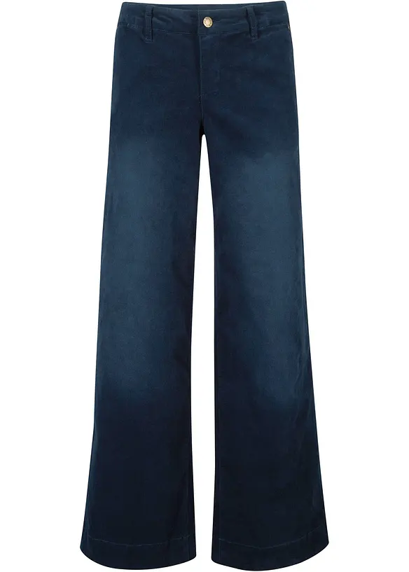 Cordhose aus elastischem Baumwoll-Mix in blau von vorne - bonprix Cordhose aus elastischem Baumwoll-Mix in blau von vorne - bonprix