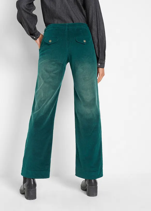 Cordhose aus elastischem Baumwoll-Mix in grün von hinten - bonprix Cordhose aus elastischem Baumwoll-Mix in grün von hinten - bonprix