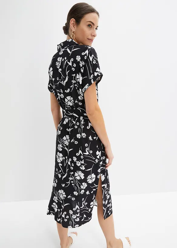 Blusenkleid aus reiner Viskose in schwarz von hinten (Totalaufnahme) - bonprix Blusenkleid aus reiner Viskose in schwarz von hinten (Totalaufnahme) - bonprix