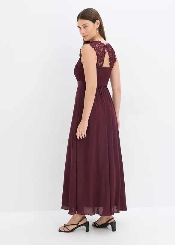Maxikleid mit Spitze in rot von hinten (Totalaufnahme) - bonprix Maxikleid mit Spitze in rot von hinten (Totalaufnahme) - bonprix