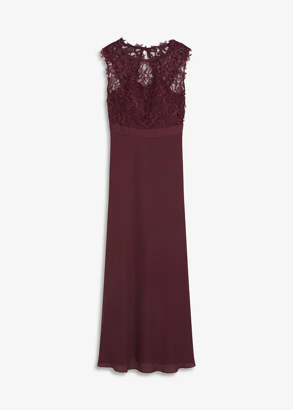 Maxikleid mit Spitze in rot von vorne - bonprix Maxikleid mit Spitze in rot von vorne - bonprix