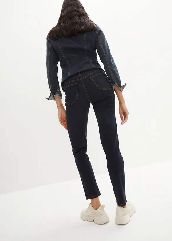 Mom Jeans Mid Waist, long in blau von hinten - bonprix Mom Jeans Mid Waist, long in blau von hinten - bonprix