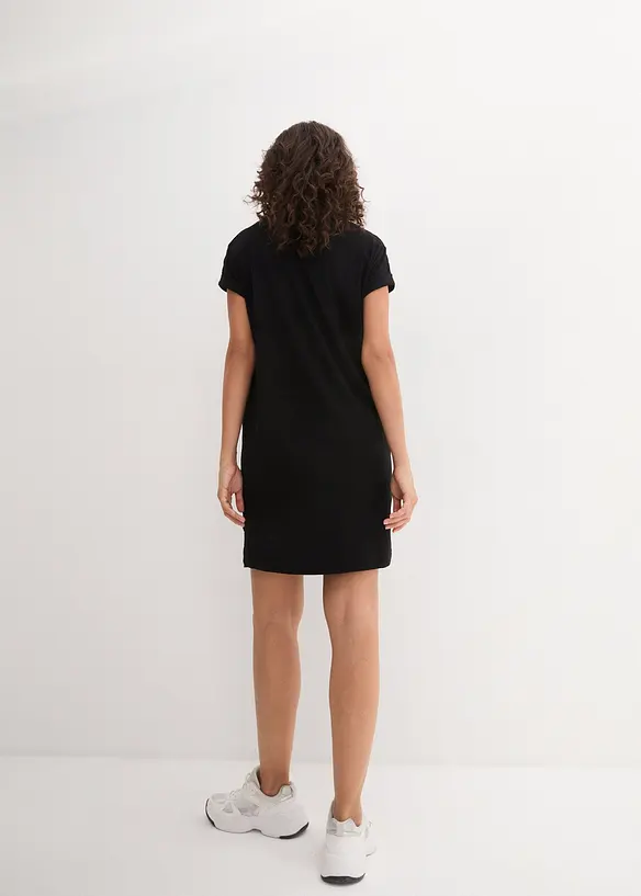 Shirtkleid aus reiner Bio-Baumwolle in schwarz von hinten (Totalaufnahme) - bonprix Shirtkleid aus reiner Bio-Baumwolle in schwarz von hinten (Totalaufnahme) - bonprix