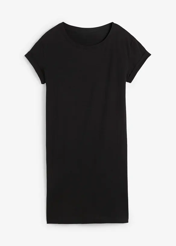 Shirtkleid aus reiner Bio-Baumwolle in schwarz von vorne - bonprix Shirtkleid aus reiner Bio-Baumwolle in schwarz von vorne - bonprix