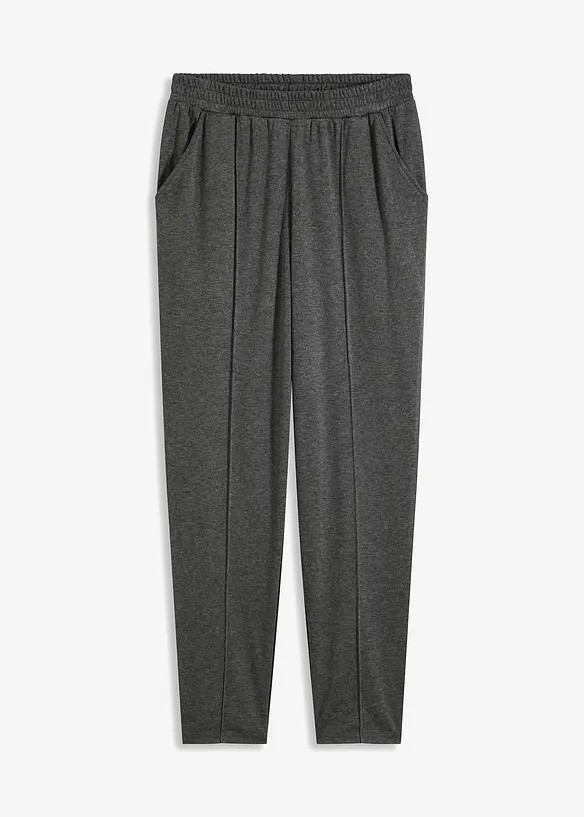 Jersey-Schlupfhose mit Biese in grau von vorne - bonprix