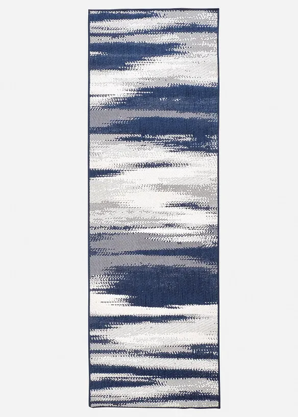 In-und Outdoor Wende-Teppich mit graphischer Musterung in blau - bonprix