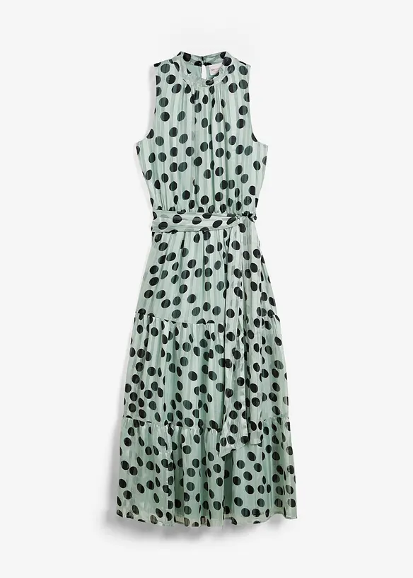 Chiffonkleid mit Glitzer in grün von vorne - bonprix Chiffonkleid mit Glitzer in grün von vorne - bonprix