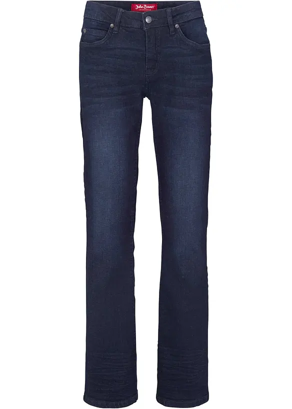 Bootcut-Jeans Mid Waist in blau von vorne - bonprix