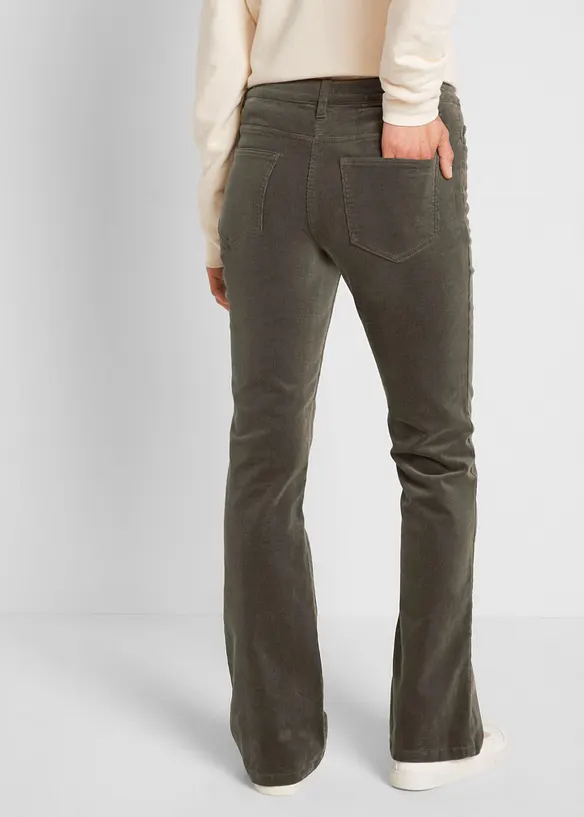Bootcut-Cordhose aus Baumwoll-Mix in grün von hinten - bonprix Bootcut-Cordhose aus Baumwoll-Mix in grün von hinten - bonprix