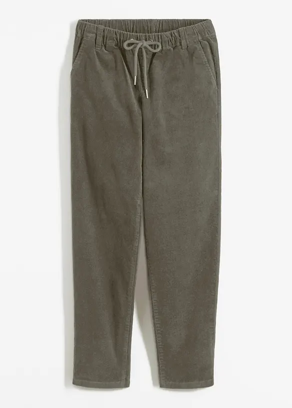 Cordhose mit Bequembund aus Baumwoll-Mix in grün von vorne - bonprix Cordhose mit Bequembund aus Baumwoll-Mix in grün von vorne - bonprix