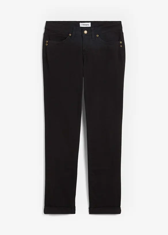 Straight Jeans High Waist, Stretch in schwarz von vorne - bonprix