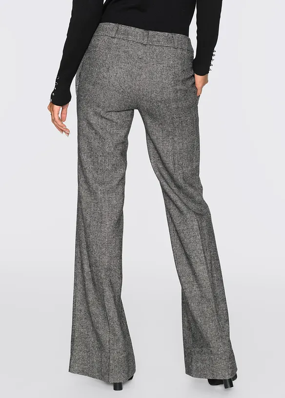 Marlenehose mit Nadelstreifen in grau von hinten - bonprix Marlenehose mit Nadelstreifen in grau von hinten - bonprix