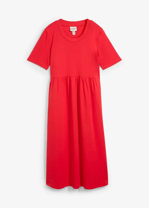 Jerseykleid aus schwerer Baumwolle in rot von vorne - bonprix Jerseykleid aus schwerer Baumwolle in rot von vorne - bonprix
