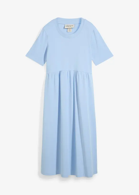 Jerseykleid aus schwerer Baumwolle in blau von vorne - bonprix Jerseykleid aus schwerer Baumwolle in blau von vorne - bonprix