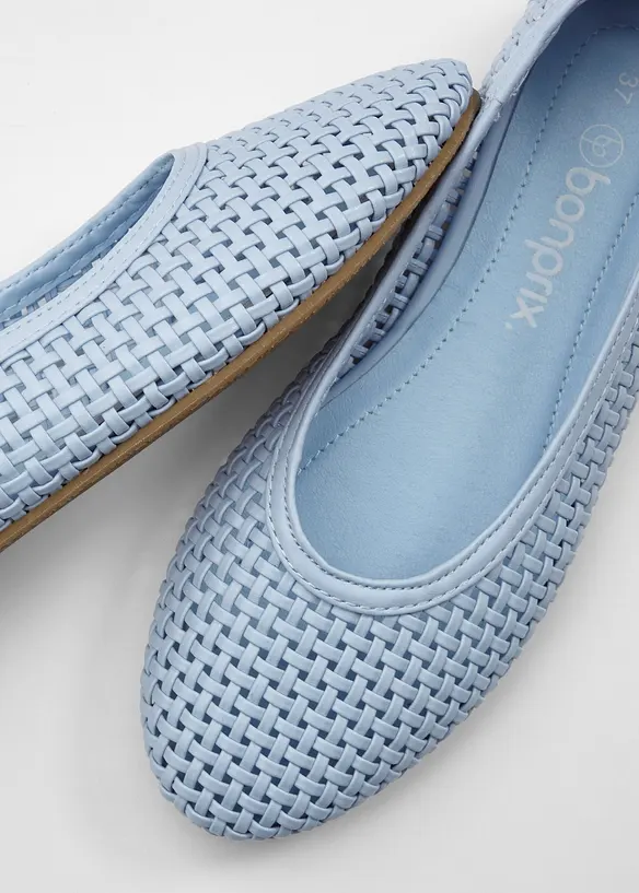 Ballerinas aus Soft-Material in blau - bonprix