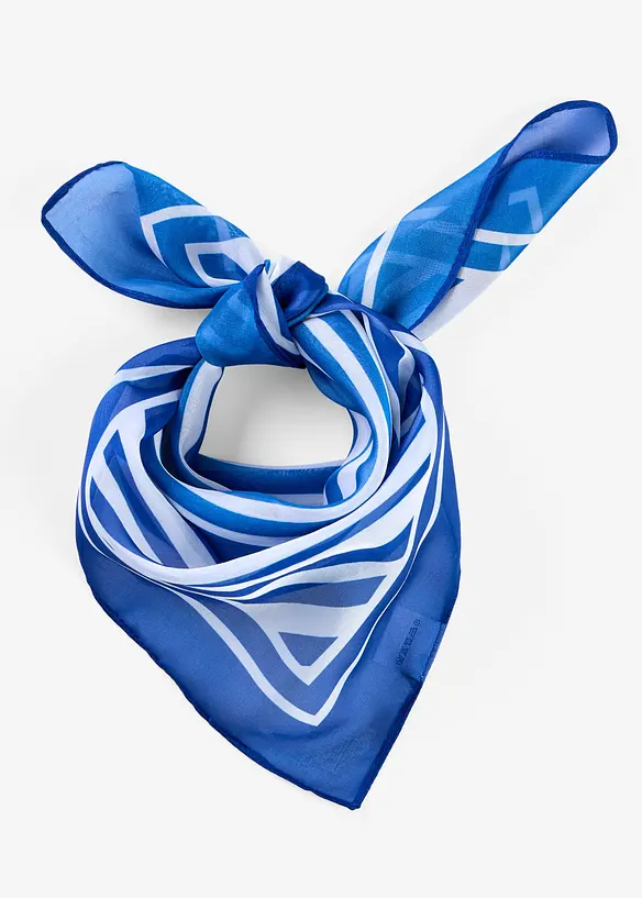 Nickituch aus Satin in blau von vorne - bonprix