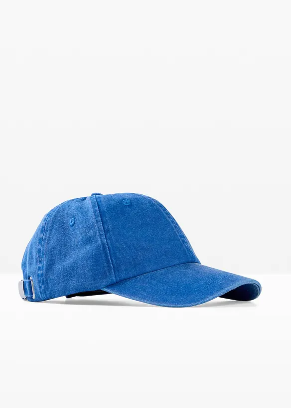 Cap aus Baumwolle in blau von vorne - bonprix