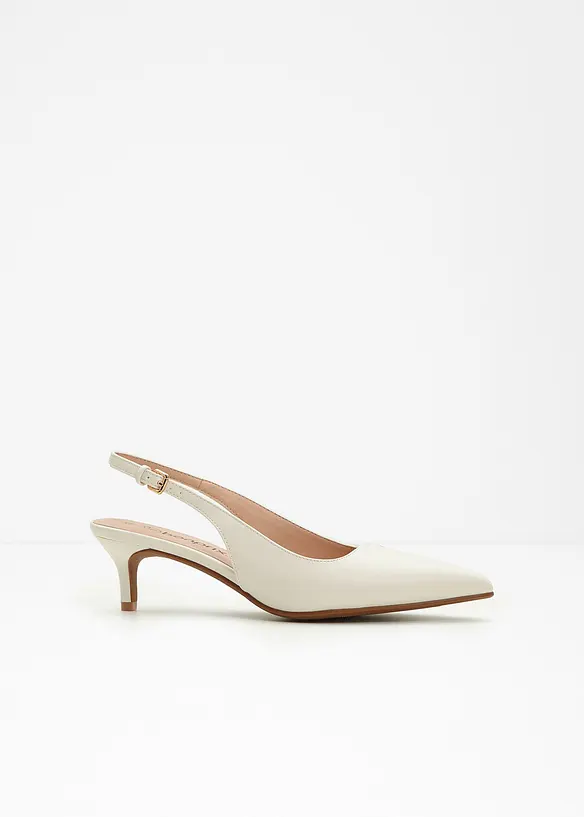 Slingpumps mit schmalem Absatz in weiß - bonprix