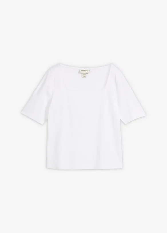 T-Shirt aus schwerer Bio-Baumwolle in weiß von vorne - bonprix T-Shirt aus schwerer Bio-Baumwolle in weiß von vorne - bonprix