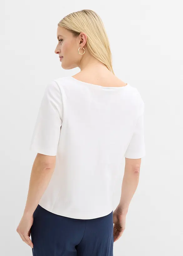 T-Shirt aus schwerer Bio-Baumwolle in weiß von hinten (im Anschnitt) - bonprix T-Shirt aus schwerer Bio-Baumwolle in weiß von hinten (im Anschnitt) - bonprix