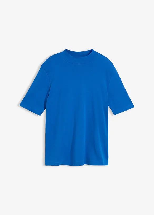 Rippshirt aus reiner Baumwolle in blau von vorne - bonprix Rippshirt aus reiner Baumwolle in blau von vorne - bonprix