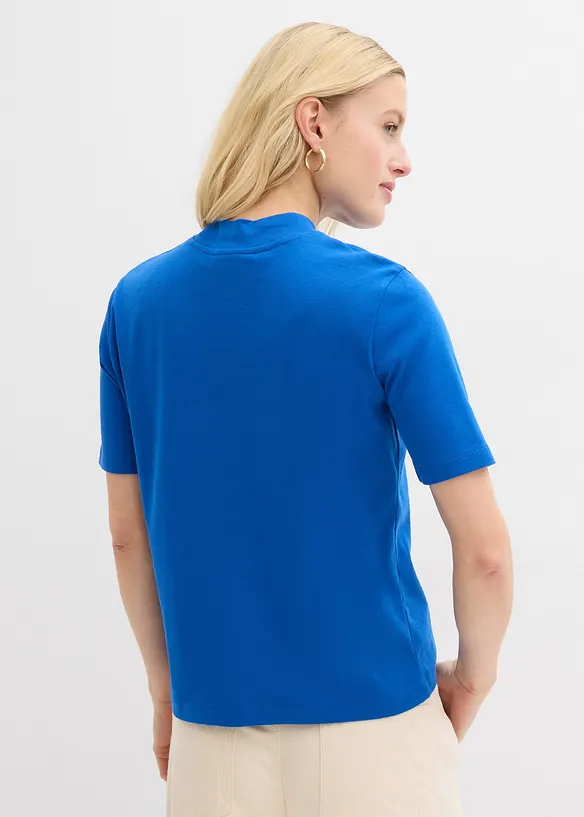 Rippshirt aus reiner Baumwolle in blau von hinten (im Anschnitt) - bonprix Rippshirt aus reiner Baumwolle in blau von hinten (im Anschnitt) - bonprix