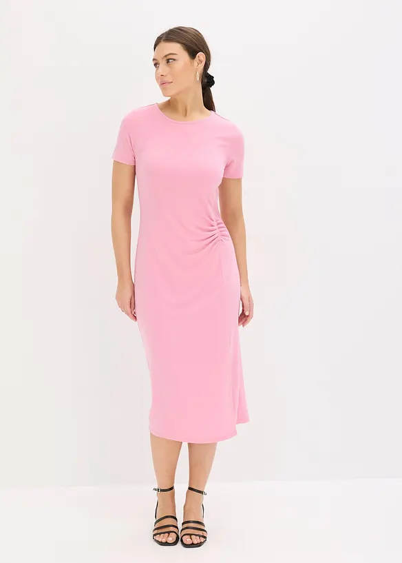 Jerseykleid aus Viskose-Mix in rosa von vorne (Totalaufnahme) - bonprix Jerseykleid aus Viskose-Mix in rosa von vorne (Totalaufnahme) - bonprix