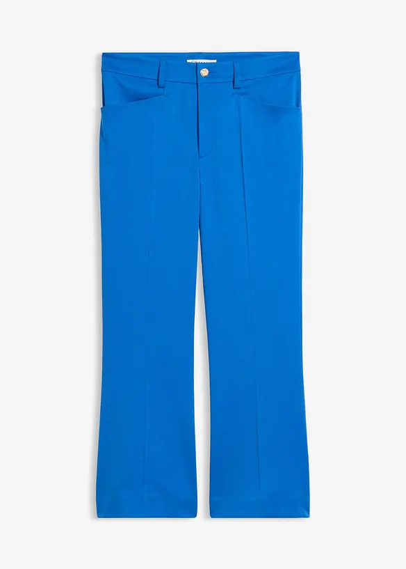 Ausgestellte 7/8 Hose mit dekorativem Knopf in blau von vorne - bonprix Ausgestellte 7/8 Hose mit dekorativem Knopf in blau von vorne - bonprix