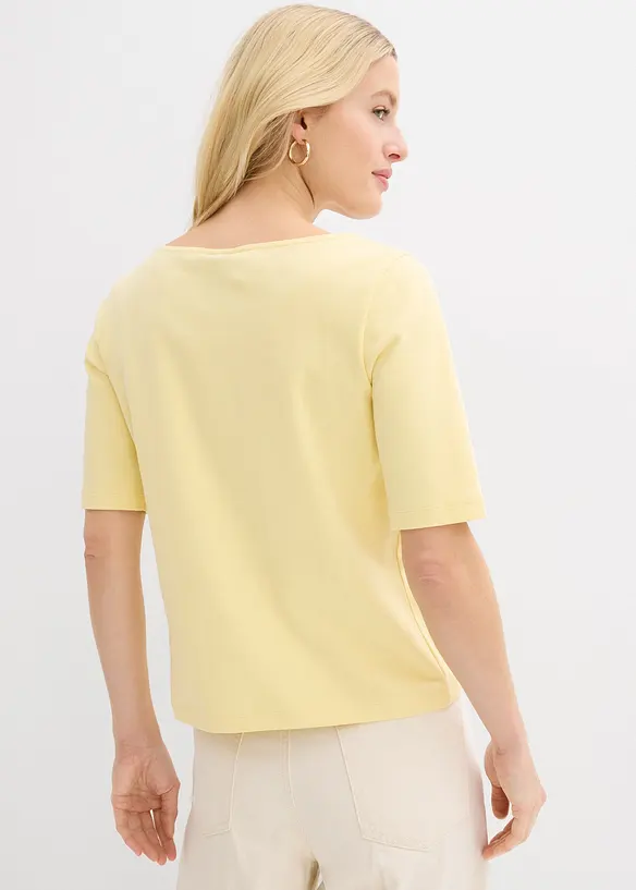 T-Shirt aus schwerer Bio-Baumwolle in gelb von hinten (im Anschnitt) - bonprix