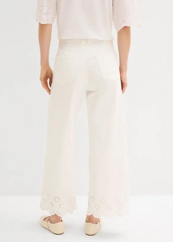 Culotte aus elastischem Baumwoll-Mix in weiß von hinten - bonprix Culotte aus elastischem Baumwoll-Mix in weiß von hinten - bonprix