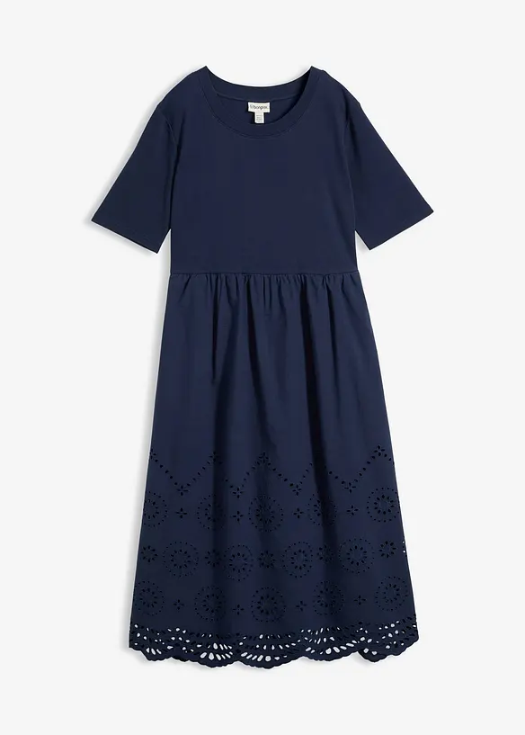 Maxikleid aus reiner Baumwolle in blau von vorne - bonprix Maxikleid aus reiner Baumwolle in blau von vorne - bonprix