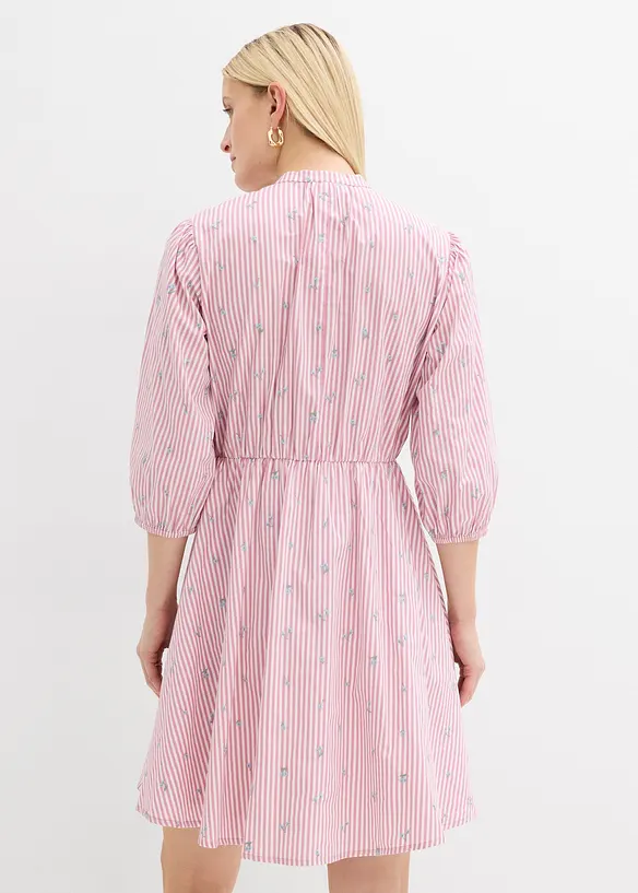 Minikleid aus reiner Baumwolle in rosa von hinten (Totalaufnahme) - bonprix
