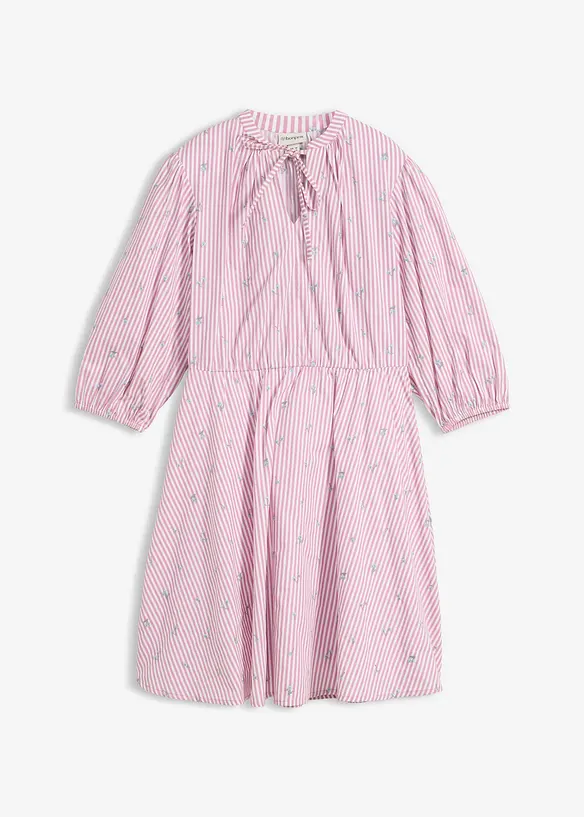 Minikleid aus reiner Baumwolle in rosa von vorne - bonprix