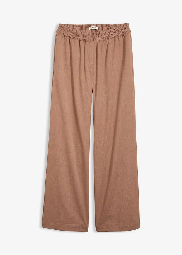 Palazzo-Hose mit Bequembund in braun von vorne - bonprix Palazzo-Hose mit Bequembund in braun von vorne - bonprix