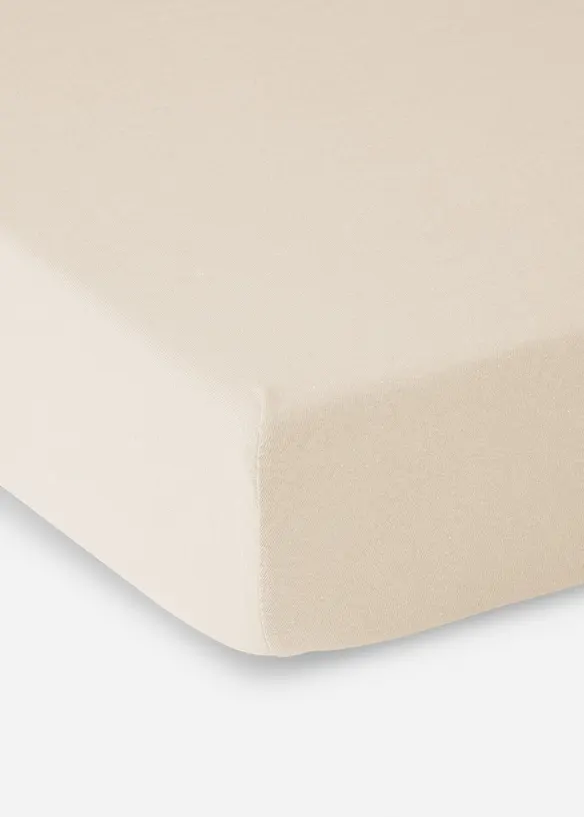 Spannbettlaken in Leinen-Optik in beige - bonprix