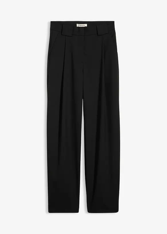 Barrel-Hose mit hohem Bund in schwarz von vorne - bonprix Barrel-Hose mit hohem Bund in schwarz von vorne - bonprix