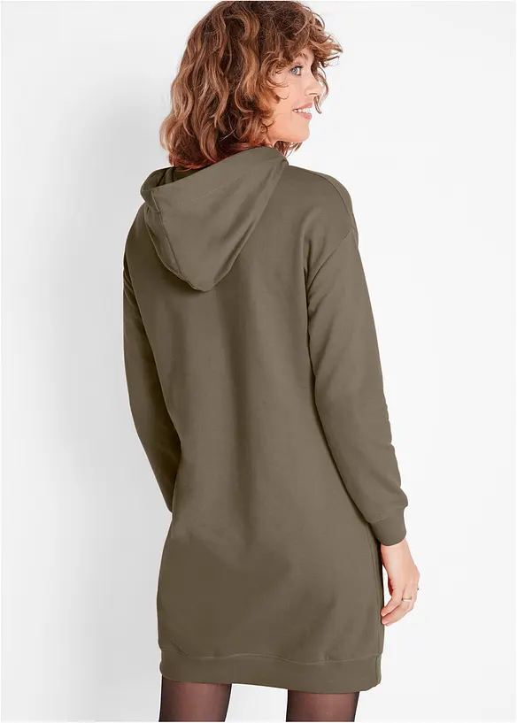 Mini-Sweatkleid in grün von hinten (Totalaufnahme) - bonprix Mini-Sweatkleid in grün von hinten (Totalaufnahme) - bonprix